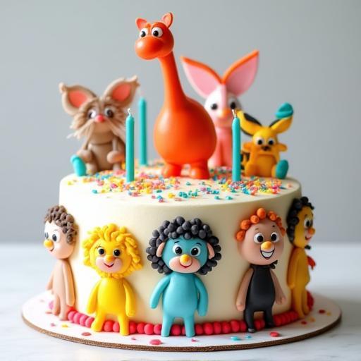 Child's birthday cake with characters.